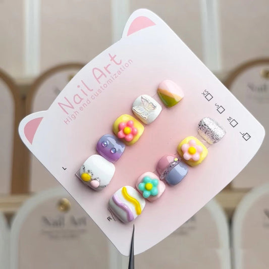 Reusable Kids Cartoon Nails Stickers