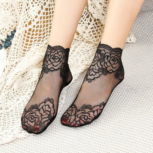Ladies Fashion Lace Socks