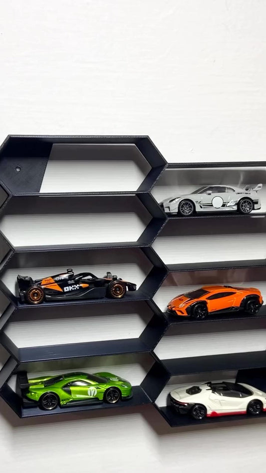 Wall mounted shelf for die cast cars