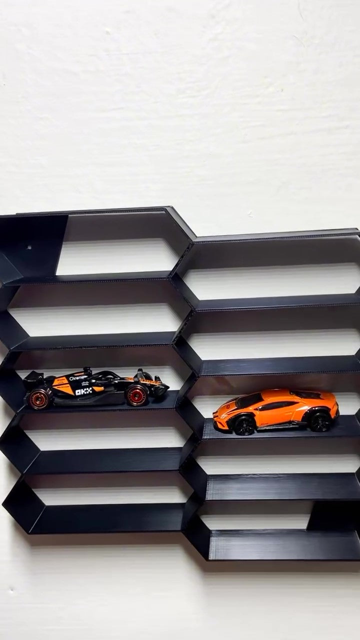 Wall mounted shelf for die cast cars