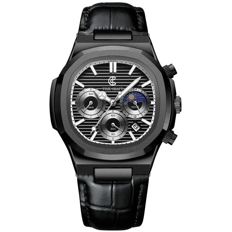 Time Craft Original TC-1627 Chronograph Watch with Leather Strap