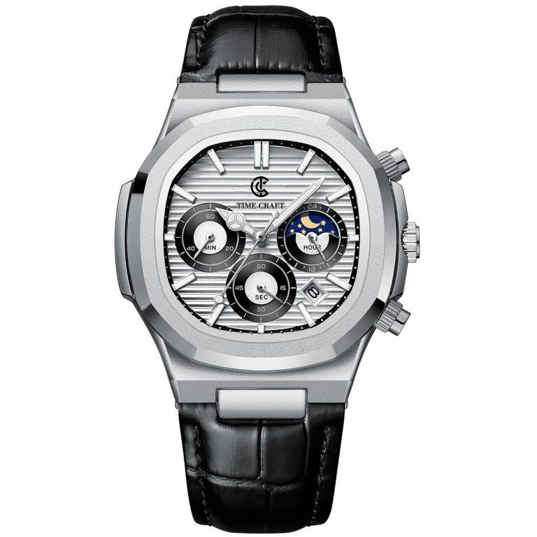 Time Craft Original TC-1627 Chronograph Watch with Leather Strap