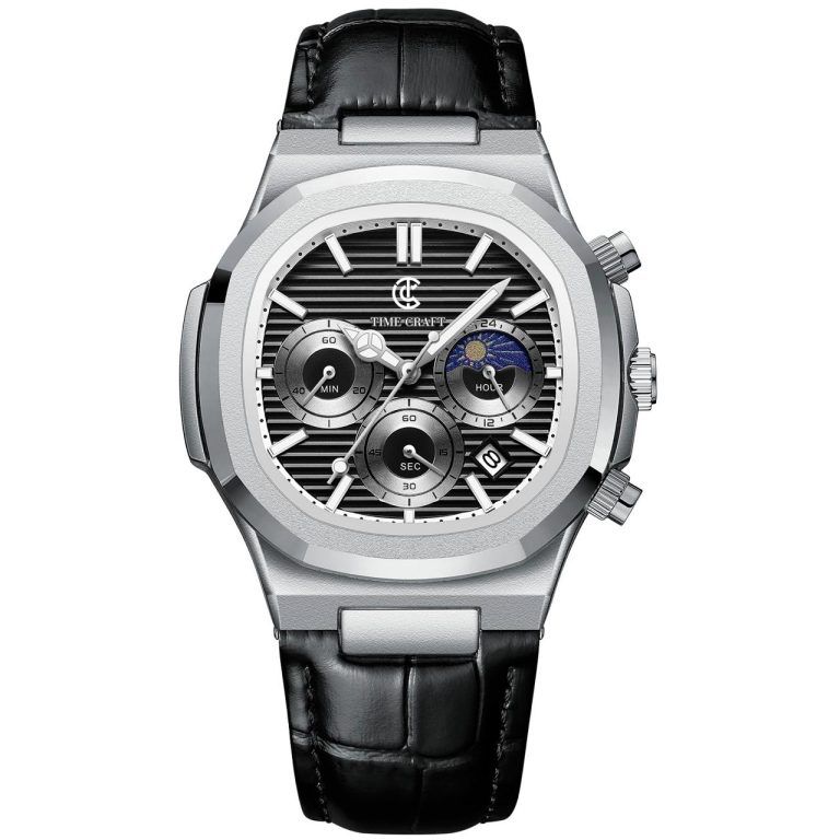 Time Craft Original TC-1627 Chronograph Watch with Leather Strap