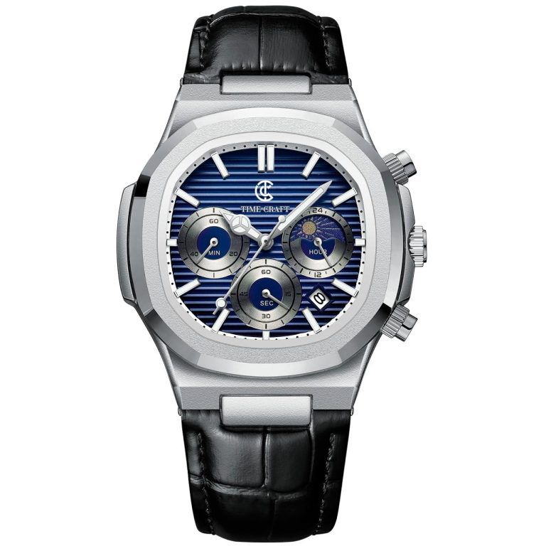 Time Craft Original TC-1627 Chronograph Watch with Leather Strap