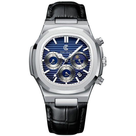 Time Craft Original TC-1627 Chronograph Watch with Leather Strap