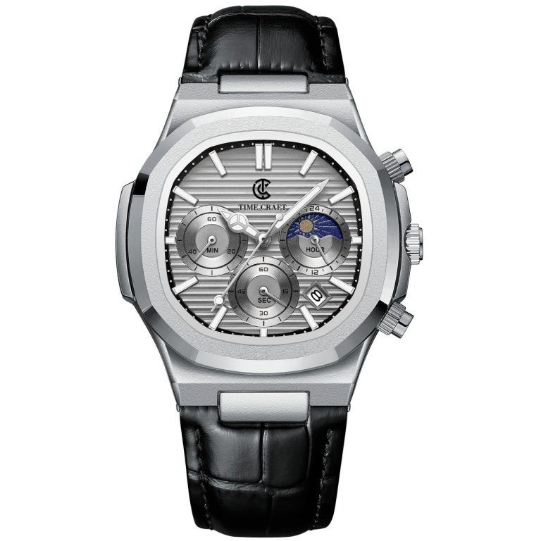 Time Craft Original TC-1627 Chronograph Watch with Leather Strap