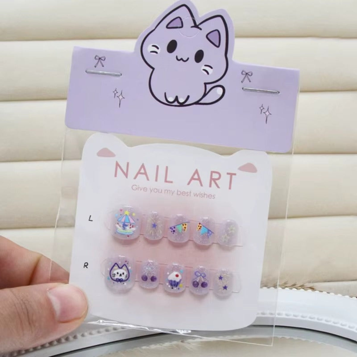 Reusable Kids Cartoon Nails Stickers