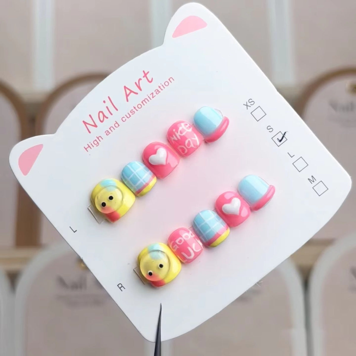 Reusable Kids Cartoon Nails Stickers